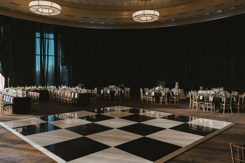 black tie wedding reception decor