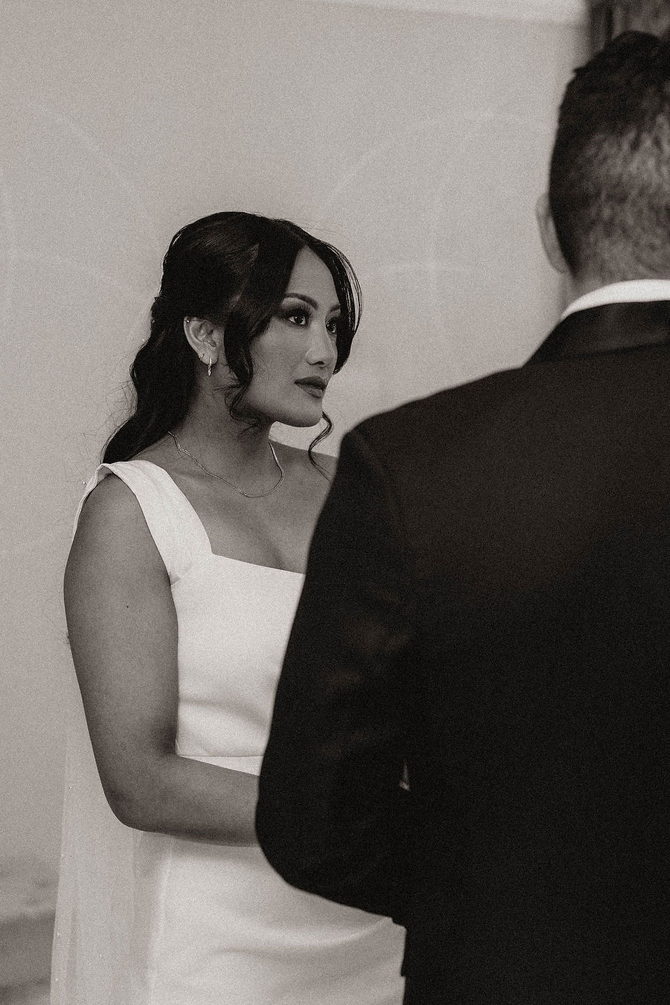 bride and groom at their intimate wedding ceremony