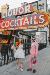 newlyweds posing for the camera in DTLV