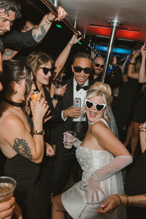 fun celebration in a party bus