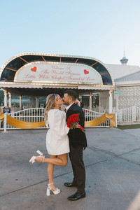 portrait of the bride and groom at their golden hour bridal portraits