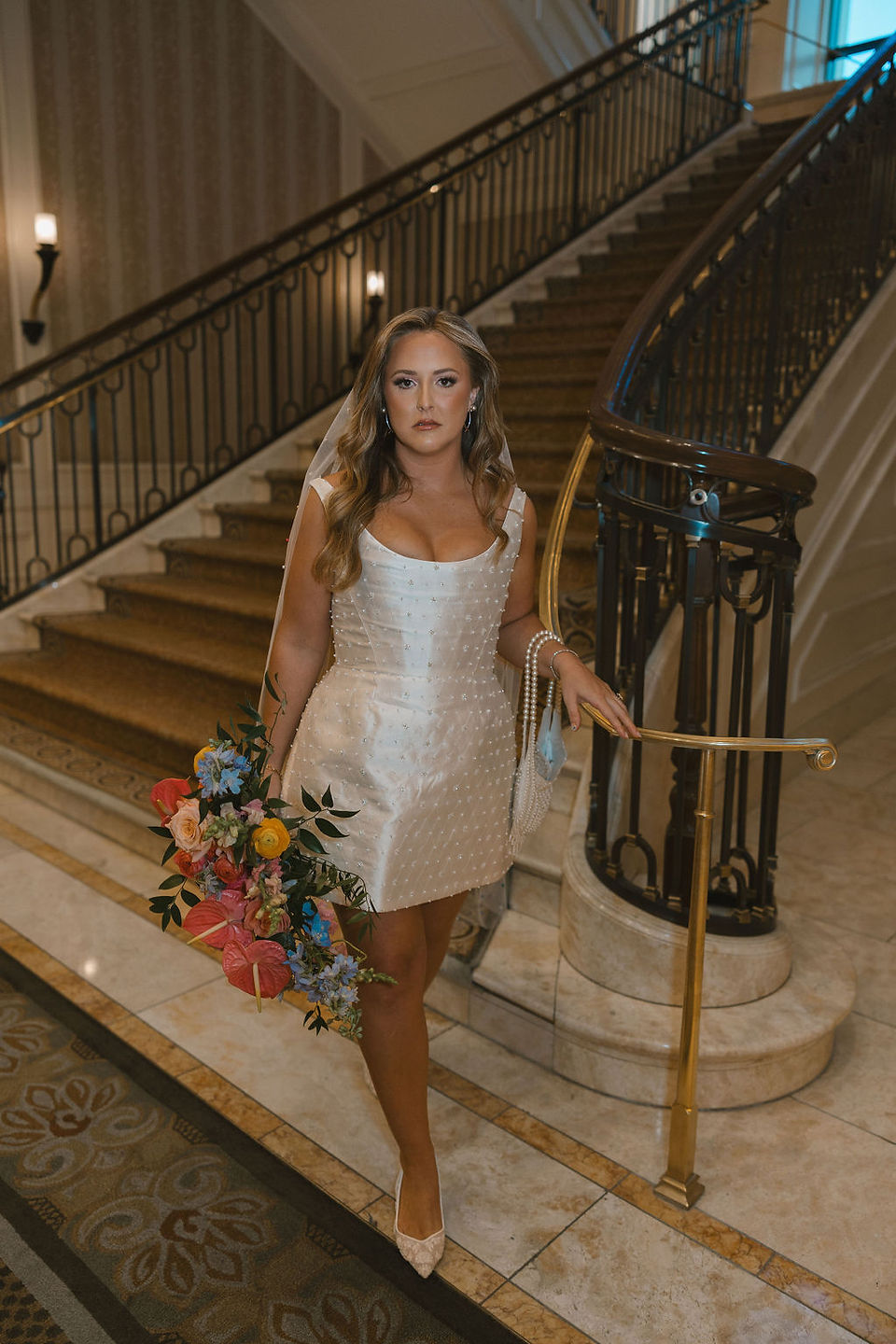 cute picture of the bride ready for her wedding ceremony 