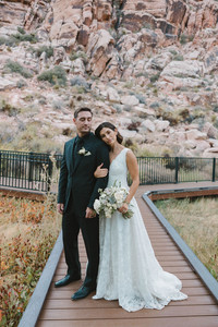 couple hugging during their bridal session