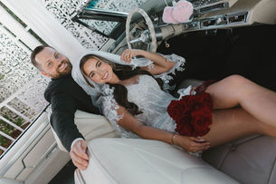 bride and groom at their intimate las vegas elopement