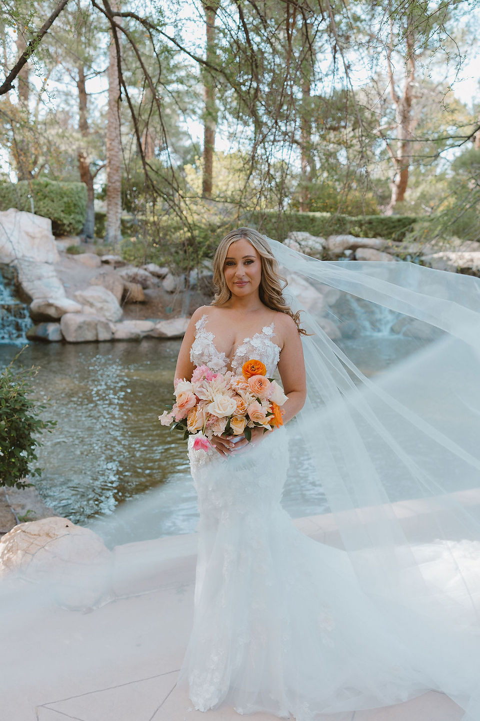 stunning portrait of the bride after the ceremony