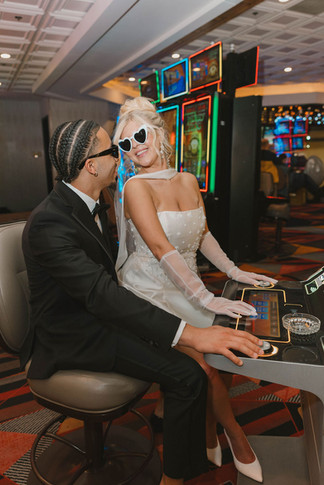 fun bridal session in a casino