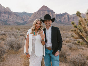 couple at their epic las vegas proposal