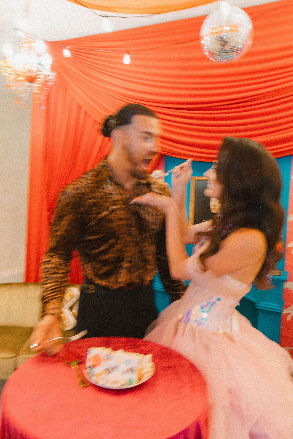 cute picture of the newlyweds at their dream wedding reception party