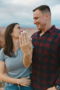 closeup shot of the engagement ring