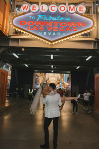 cute picture of the newlyweds kissing