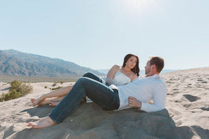 couple at their dream engagement photos in death valley national park