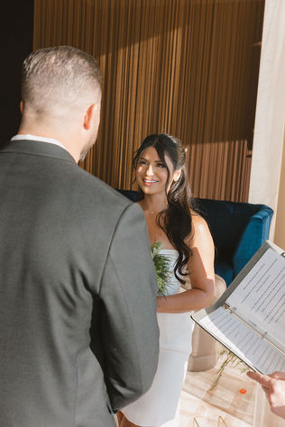 cute couple at their intimate elopement ceremony 