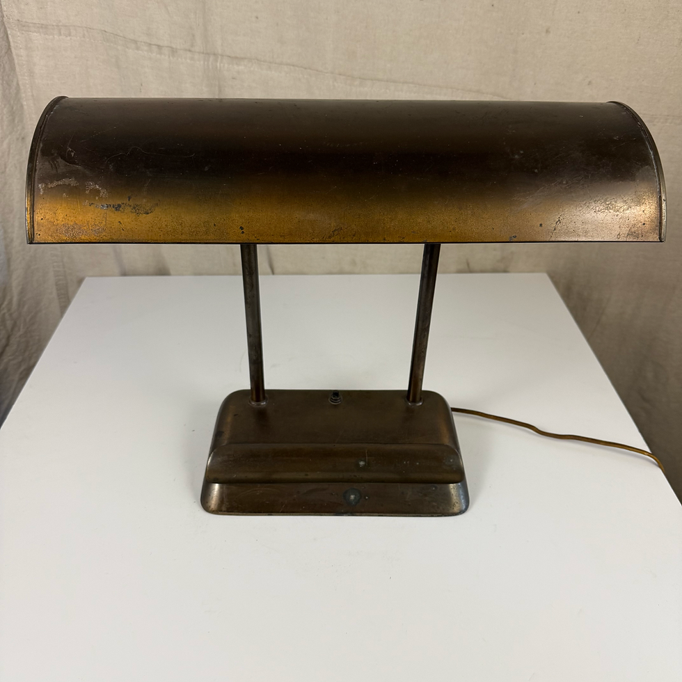 Thumbnail: Patinaed Gold Metal Desk Lamp