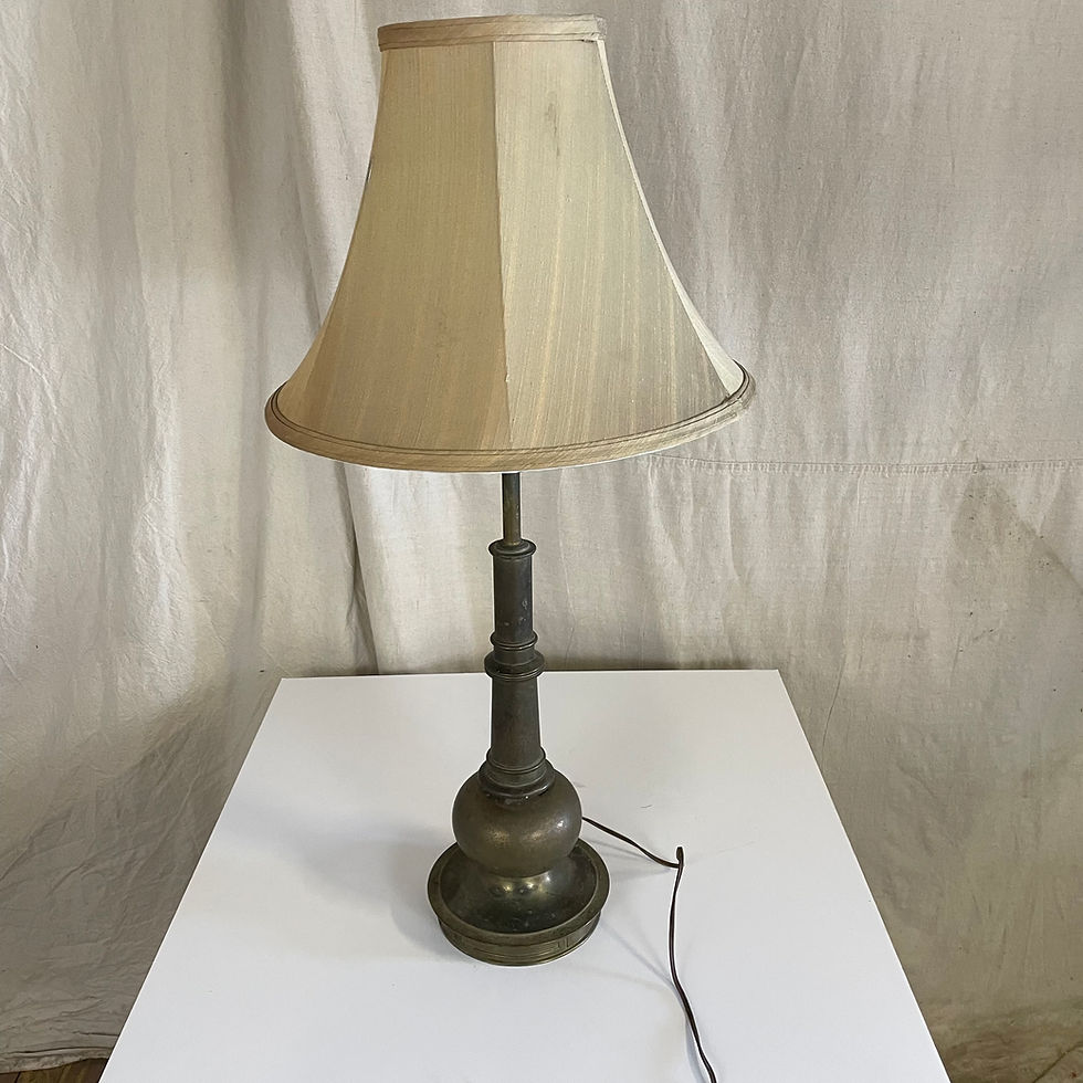 Thumbnail: Dimmable Brass Lamp w/ Gold Shade