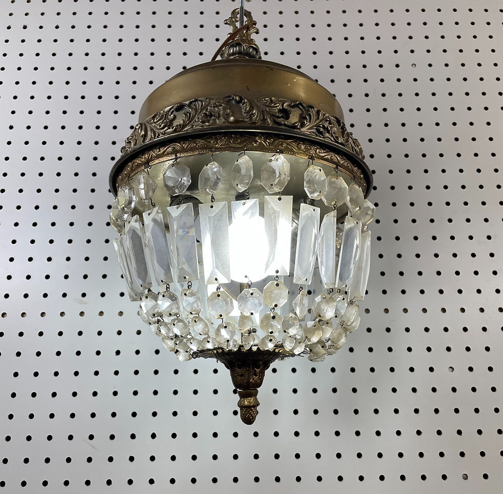 Thumbnail: Acorn Brass & Crystal Light Fixture