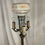 Thumbnail: Brass Standing Floor Lamp w/ Marble on Base