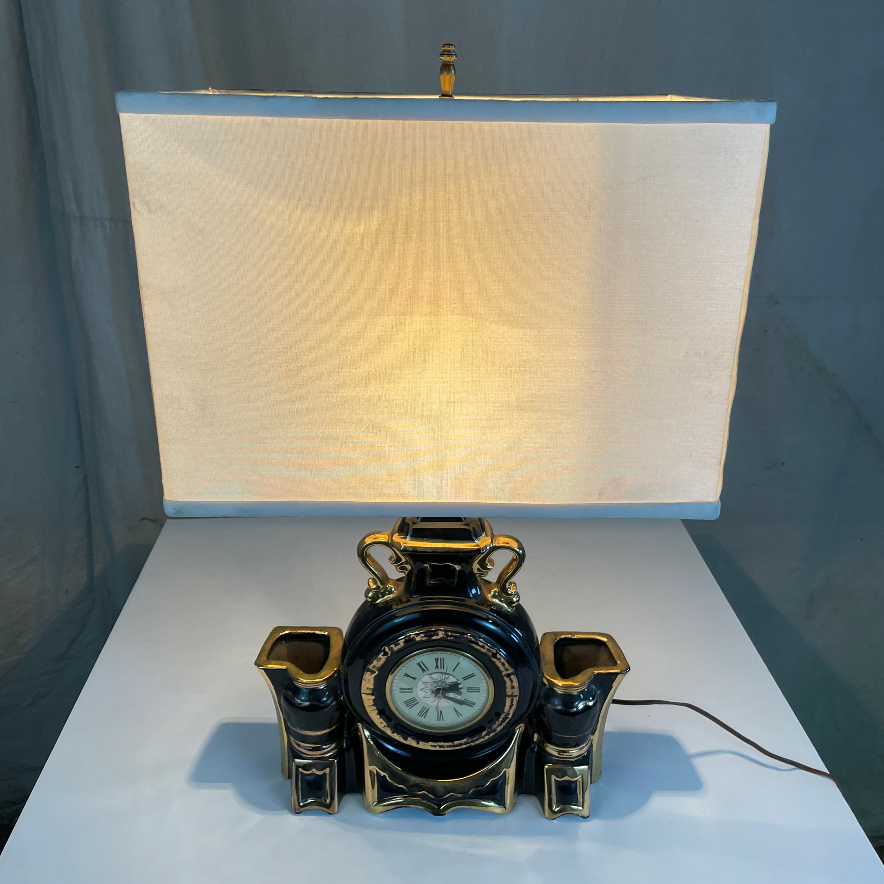 Black & Gold Clock Lamp