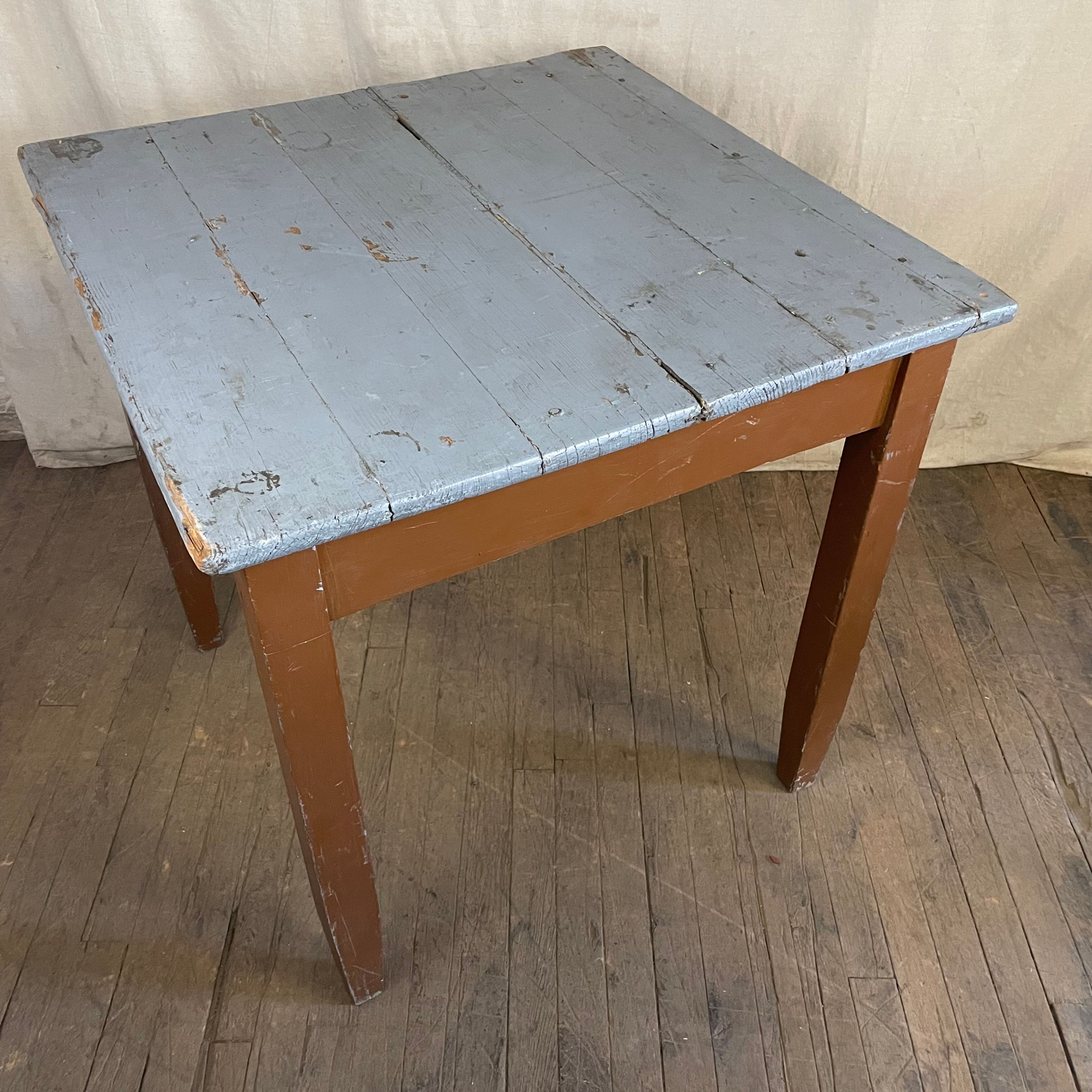 Painted Blue Top Wood Table
