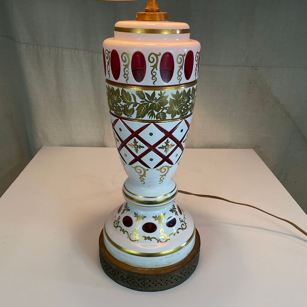 Thumbnail: Red, White, & Gold Glass Lamp