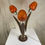 Thumbnail: MCM 3 Way Wood Tulip Lamp w/ Orange Shades