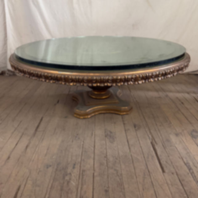 Ornate Green & Gold Coffee Table