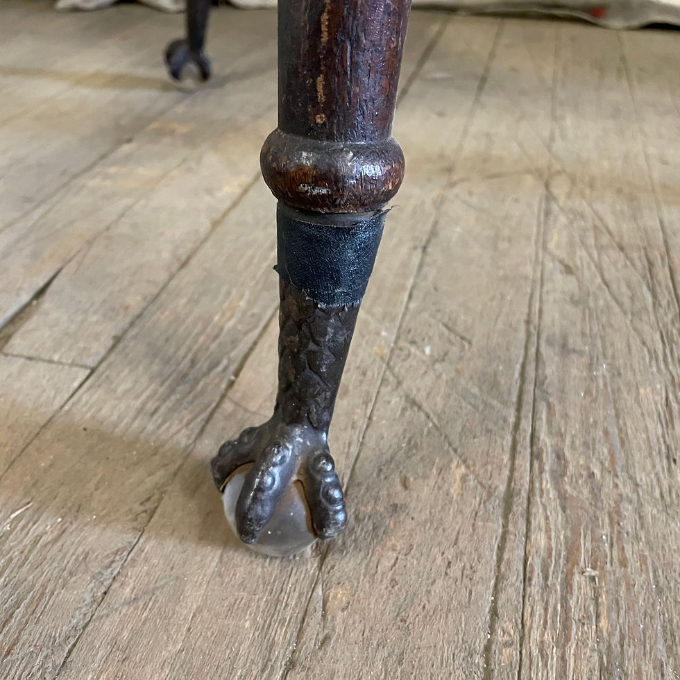 Thumbnail: Glass Ball Claw Foot Wood Parlor Table