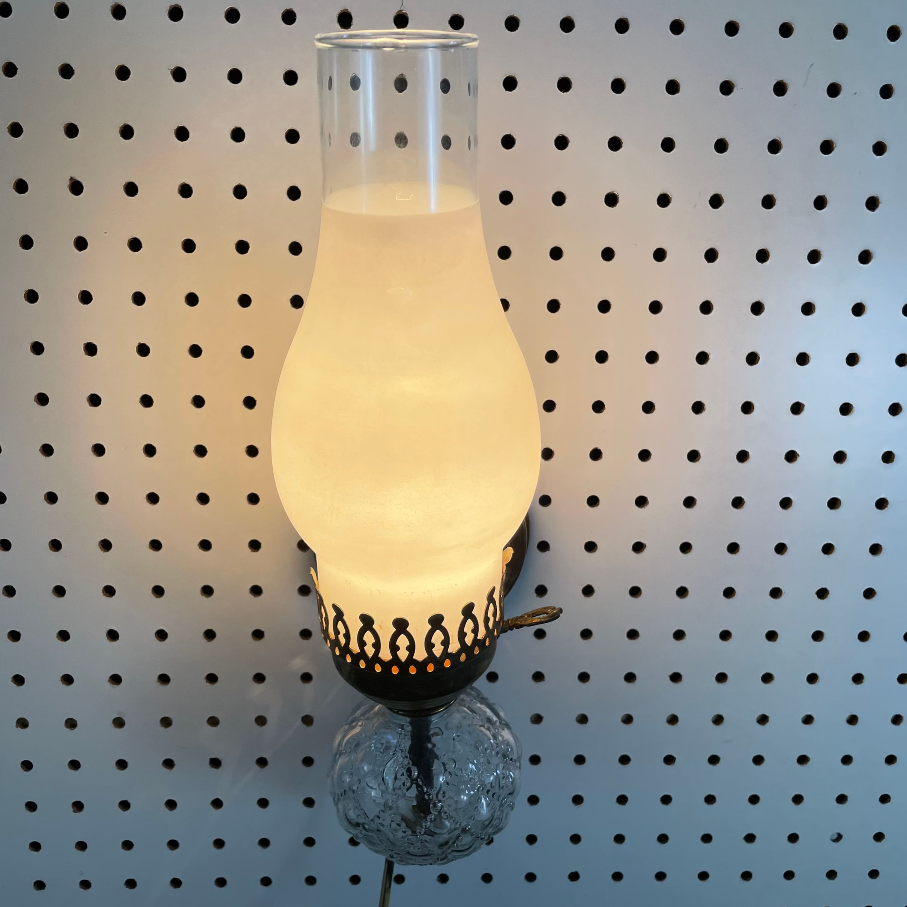 Electric Oil Sconce w/ Clear Globe