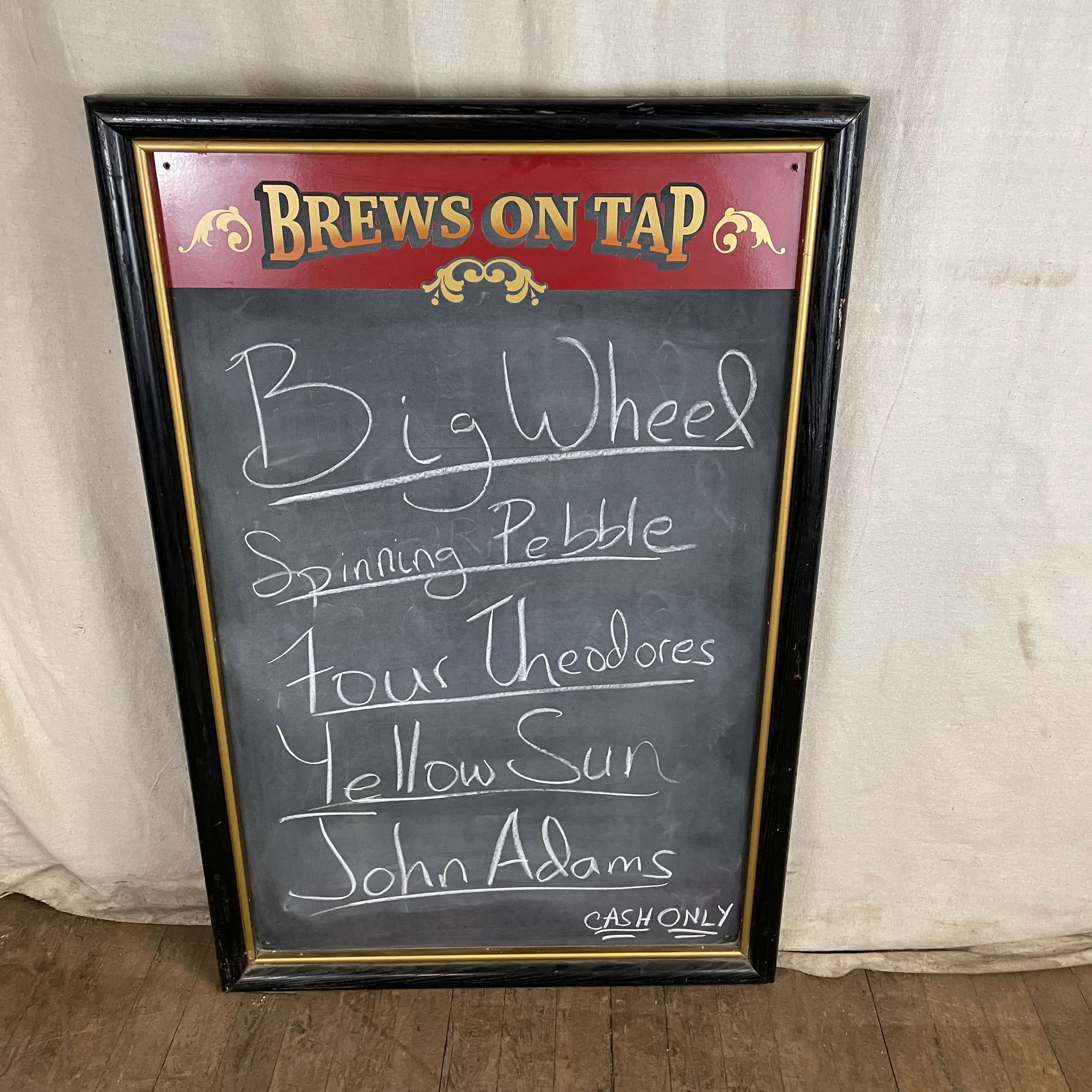 Brews On Tap Restaurant Chalkboard Sign