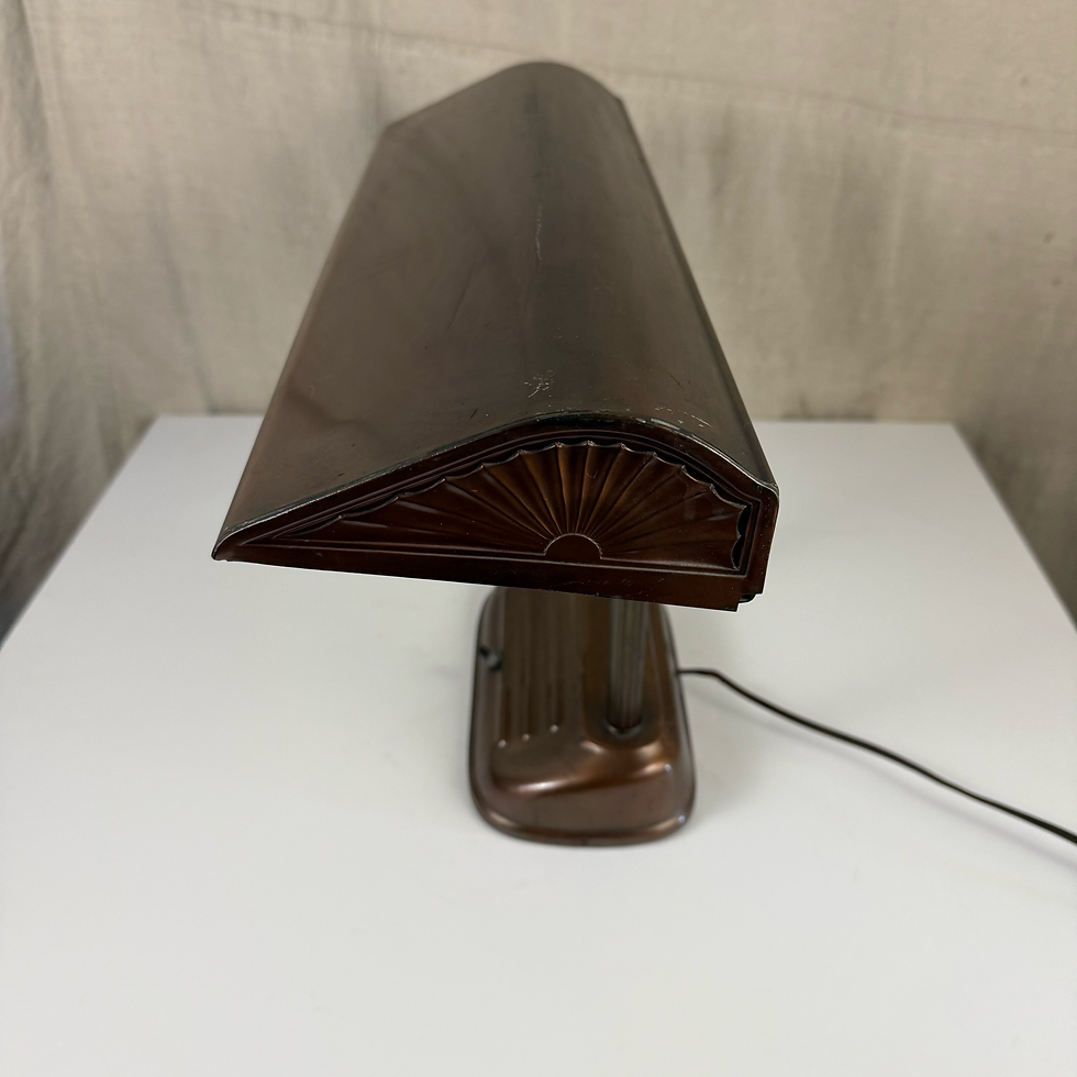 Thumbnail: 2 Pedestal Dun Ray Metal Desk Lamp