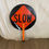 Thumbnail: STOP/SLOW Construction Crossing Guard Sign on Handle