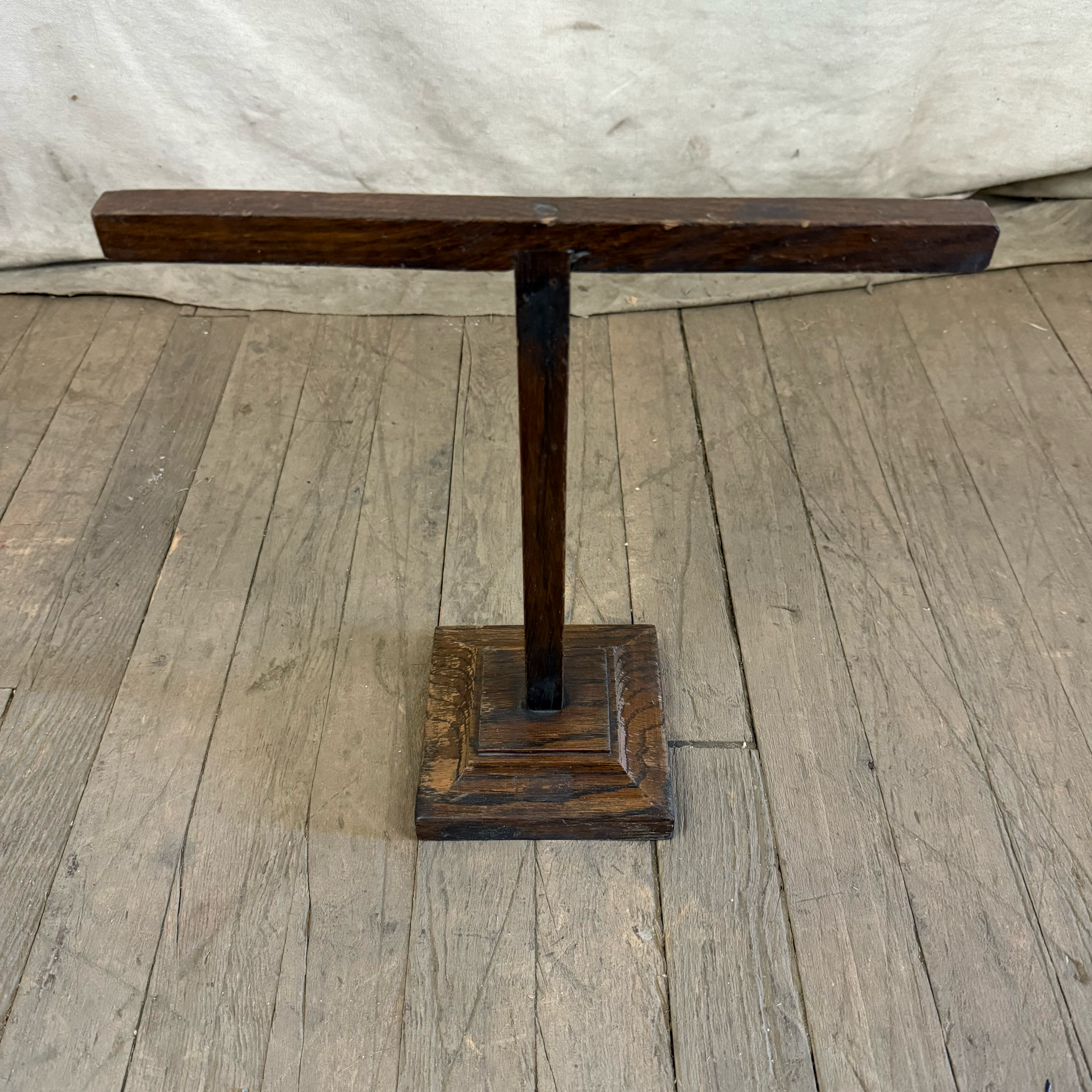 Brown Wooden T Display Pedestal