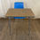 Thumbnail: Laminate Wood Top School Desk w/ Blue Chair