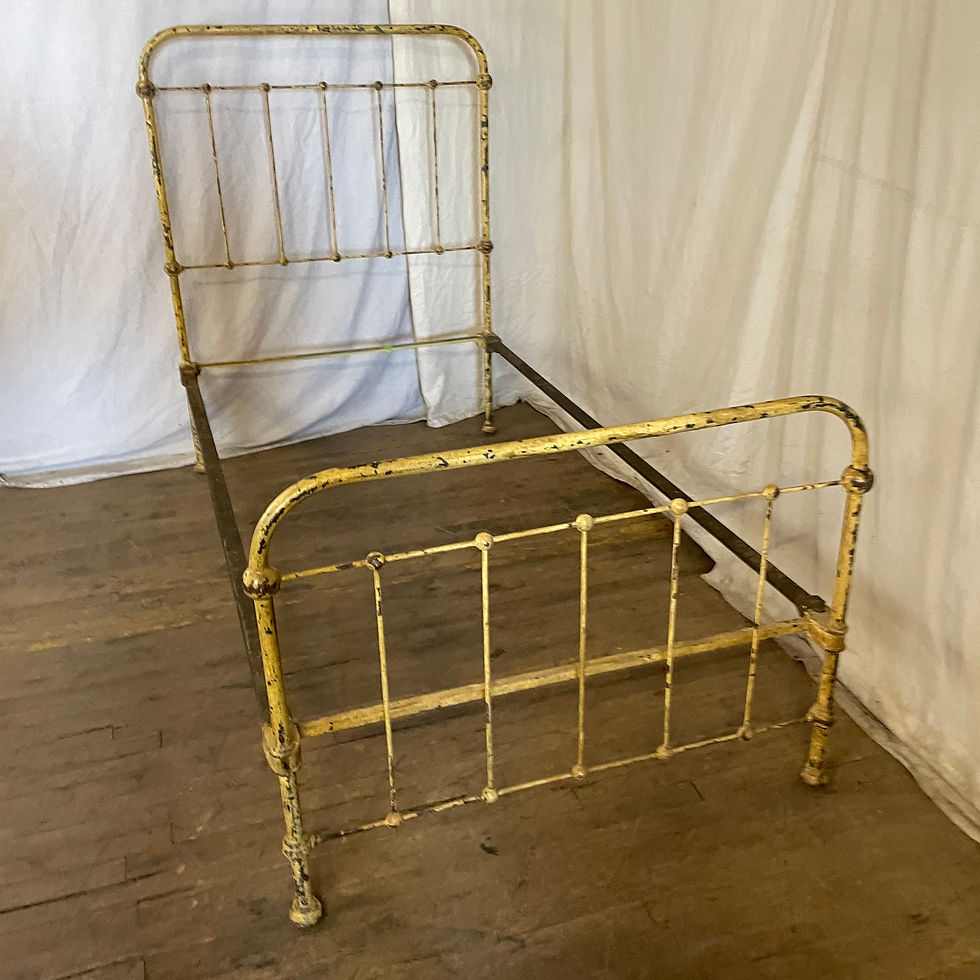 Yellow Metal Headboard & Footboard Bed Frame