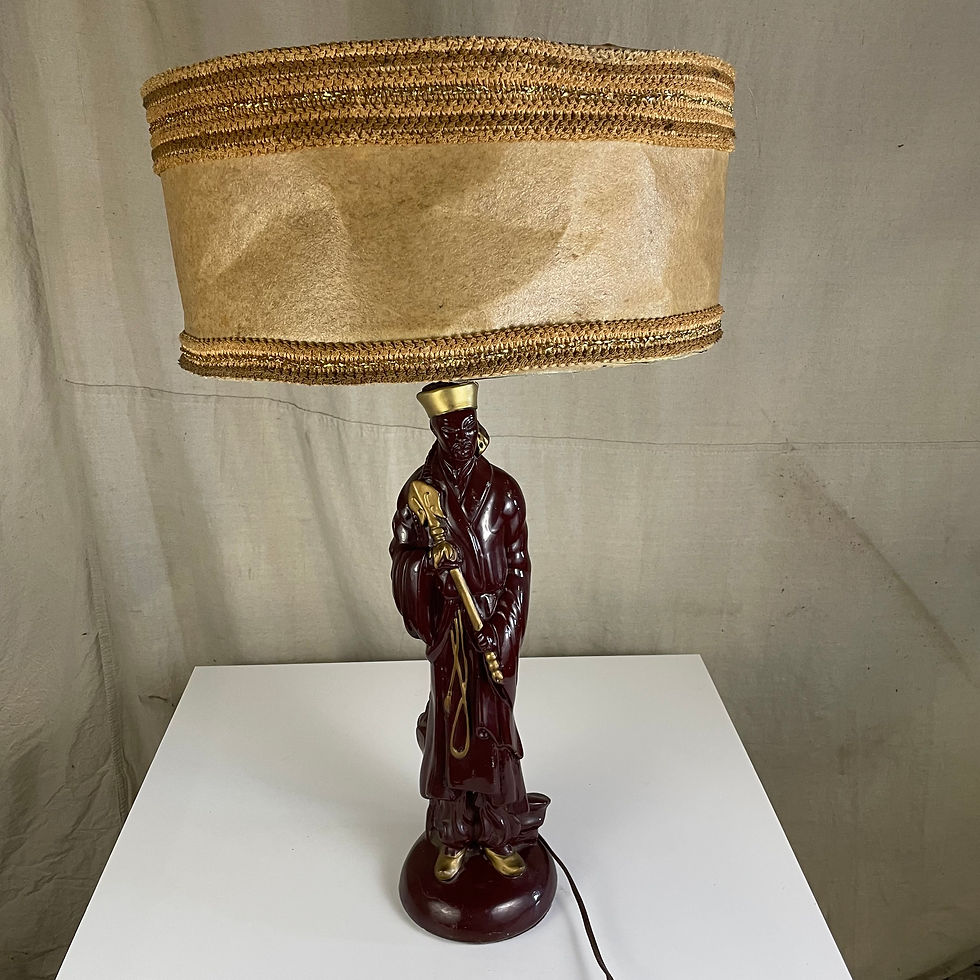 Thumbnail: Brown & Gold Asian Man Figural Lamp