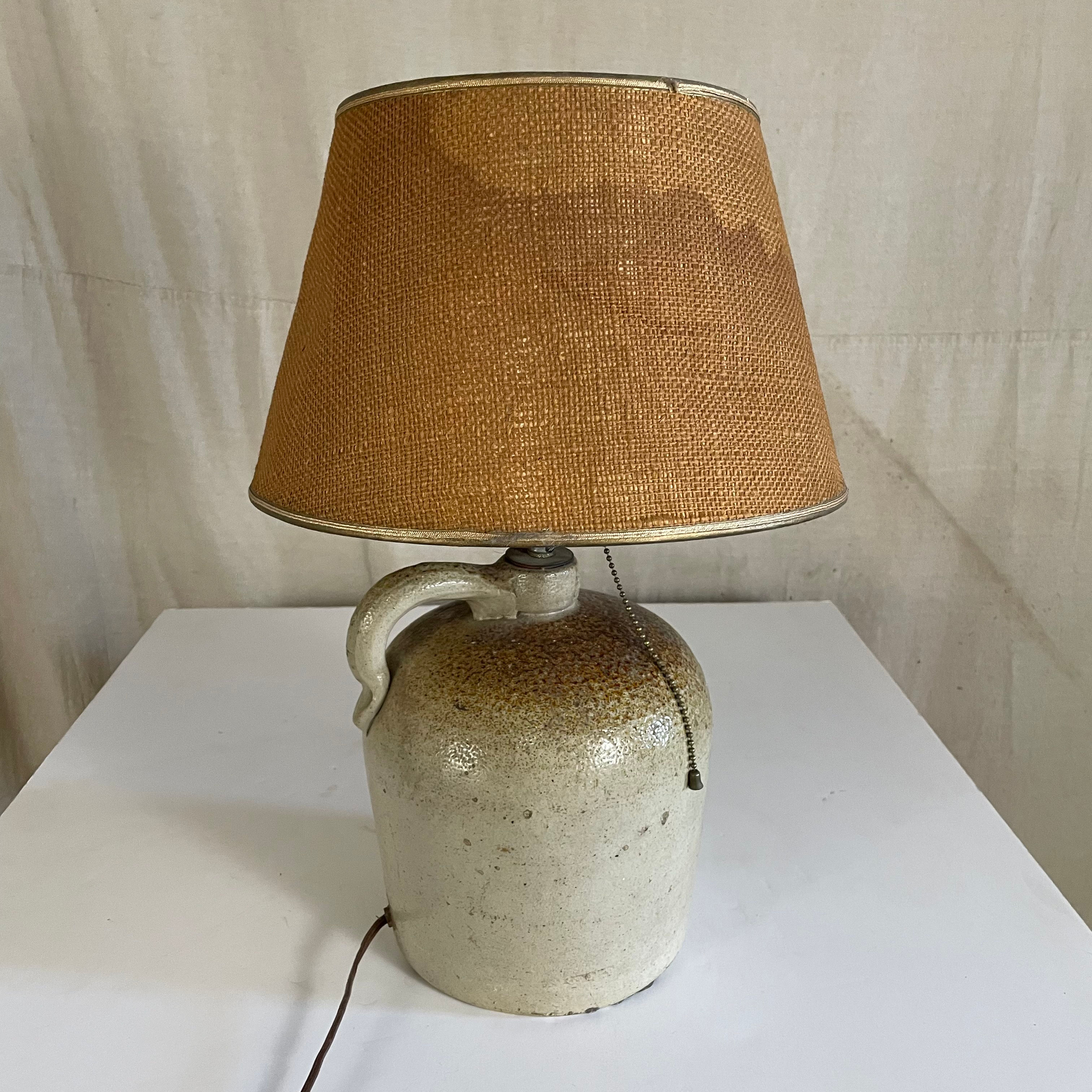 Large Stone Moonshine Jug Lamp