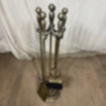 Antique Brass Fireplace Accessory Set