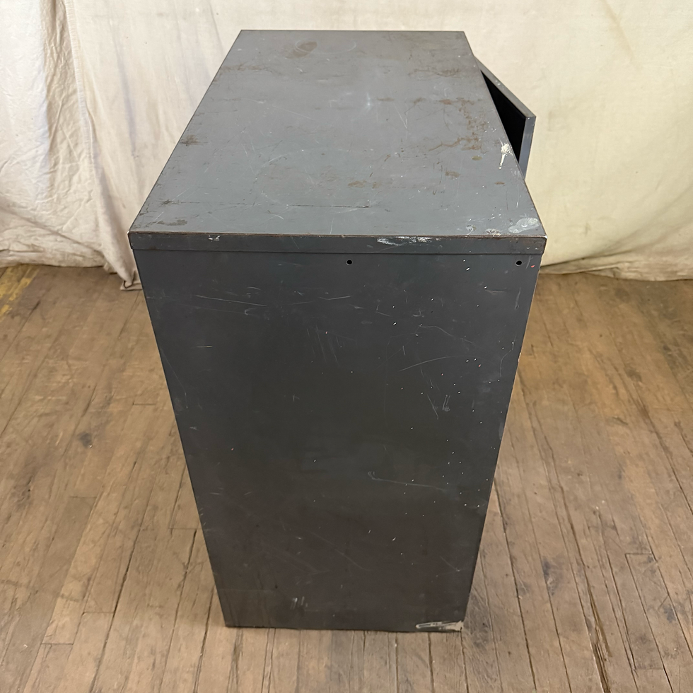 Thumbnail: Paint Splattered Metal 3 Drawer 1 Door File Cabinet