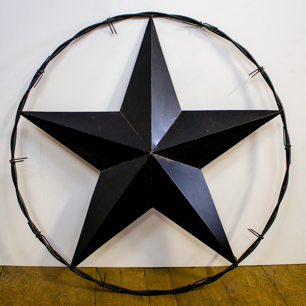 Black Barbed Wire Metal Star