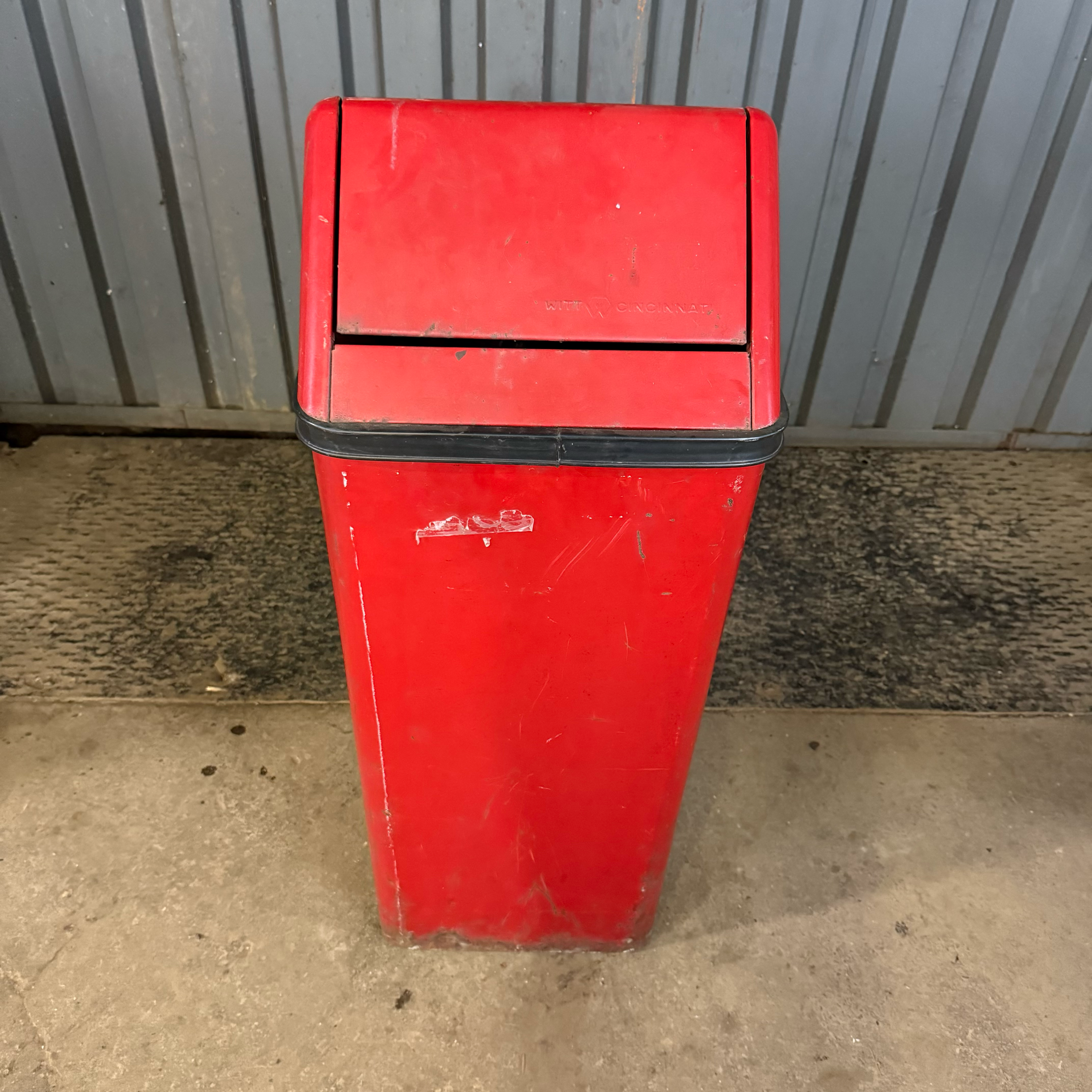 Red Swing Top Garbage Trash Can