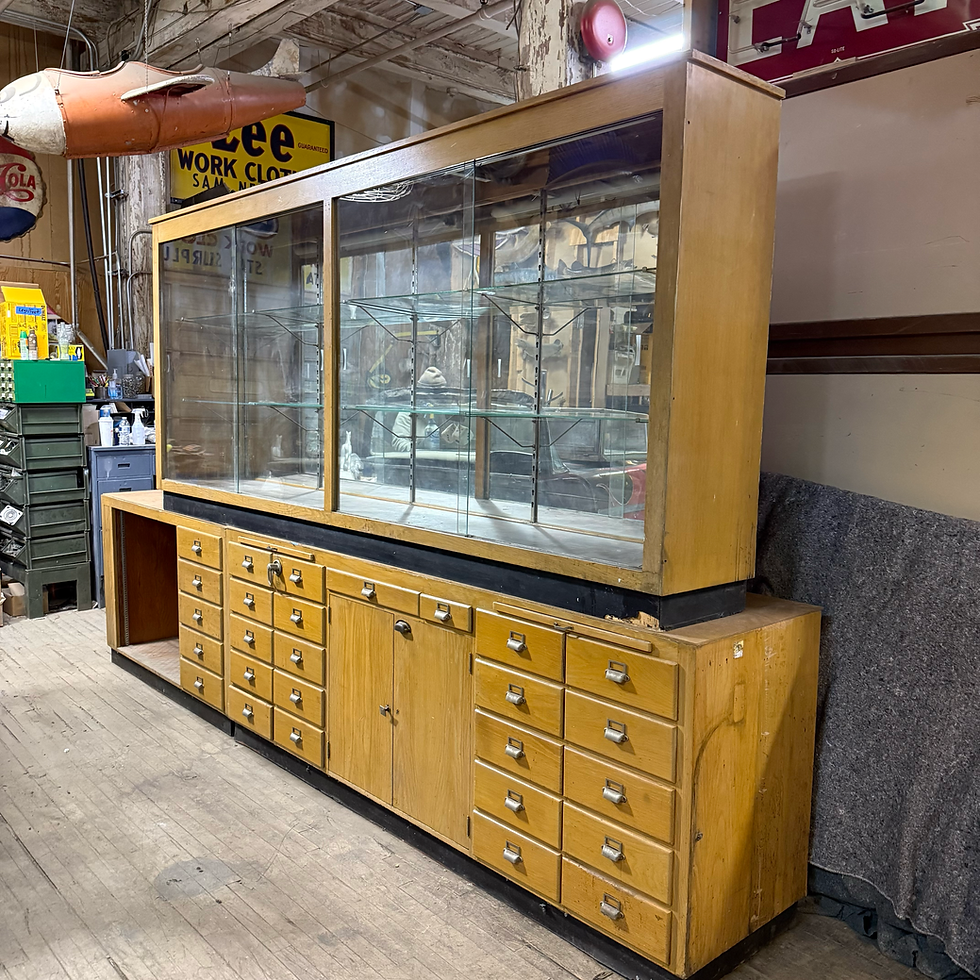 Thumbnail: Large Light Wood Back Bar Apothecary Cabinet
