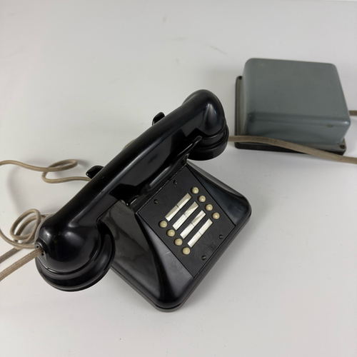 Black Bakelite Multi Line Intercom Telephone w/ Ringer Box | zapprops