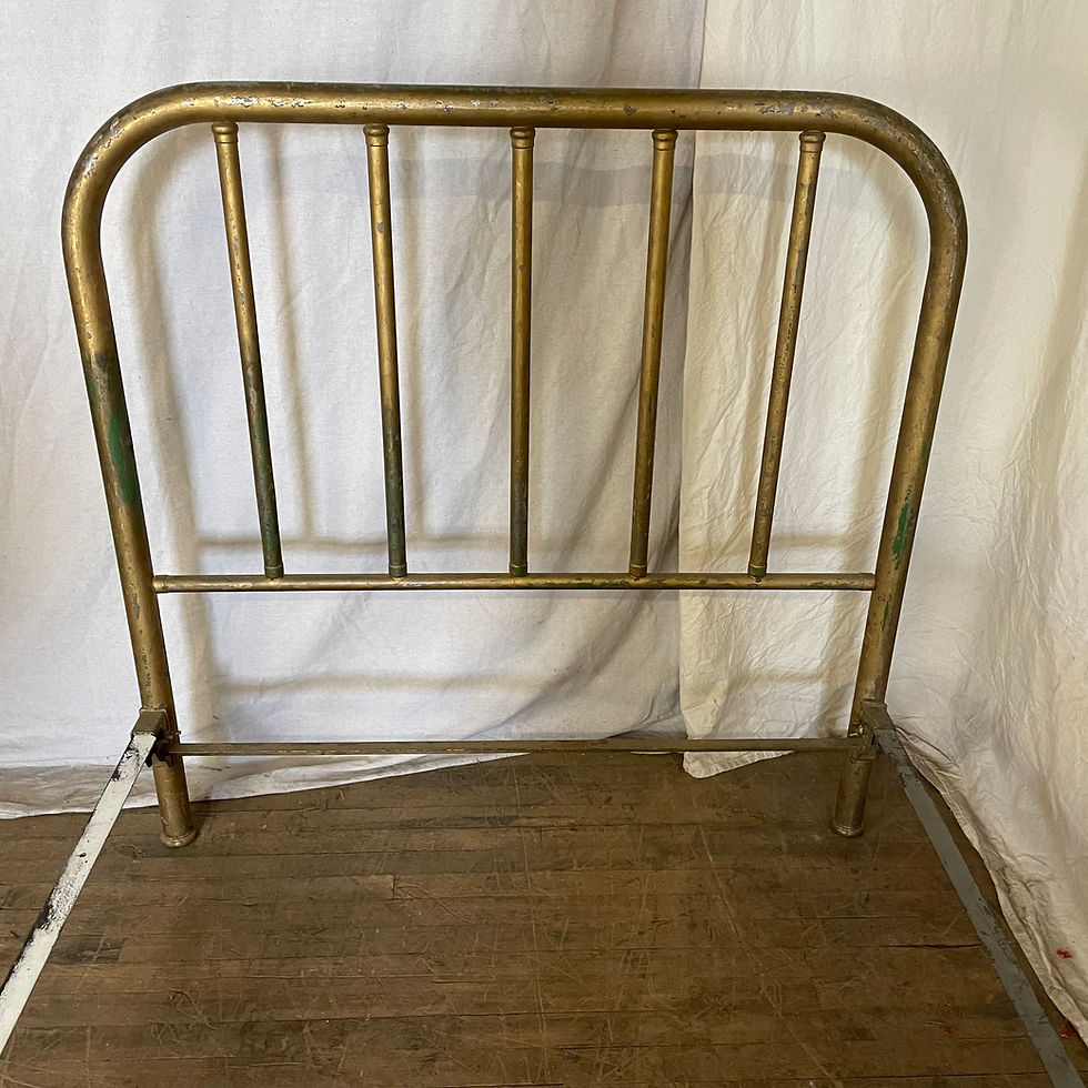 Thumbnail: Gold Color Metal Headboard & Footboard Bed Frame