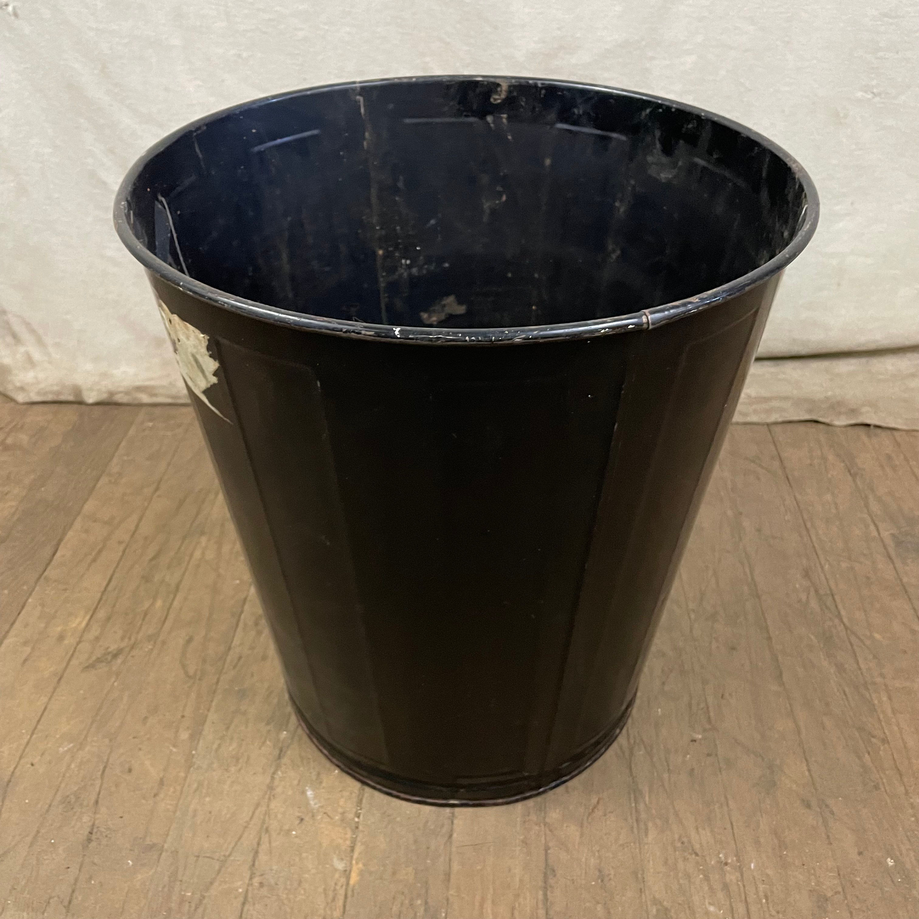 Black Metal Trash Can Waste Basket