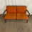 Thumbnail: Wooden Orange Cushion Loveseat