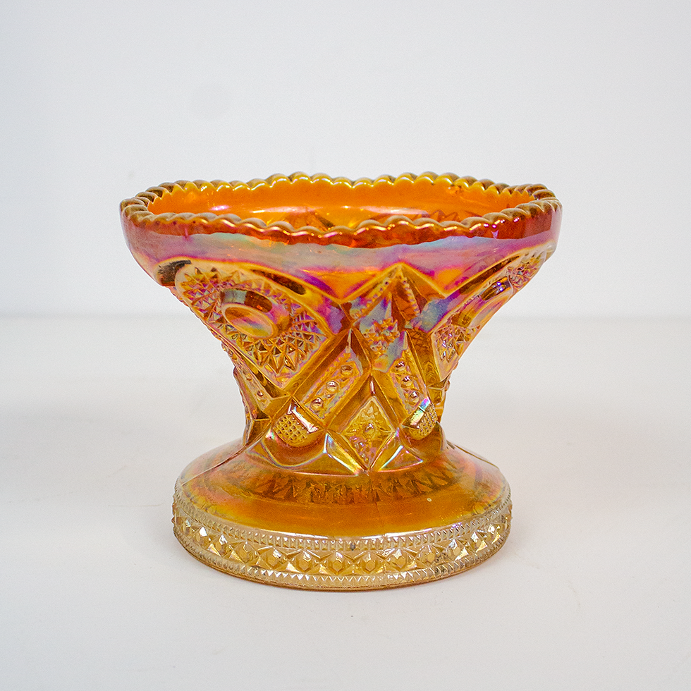 Thumbnail: Orange Glass Ornate Bowl