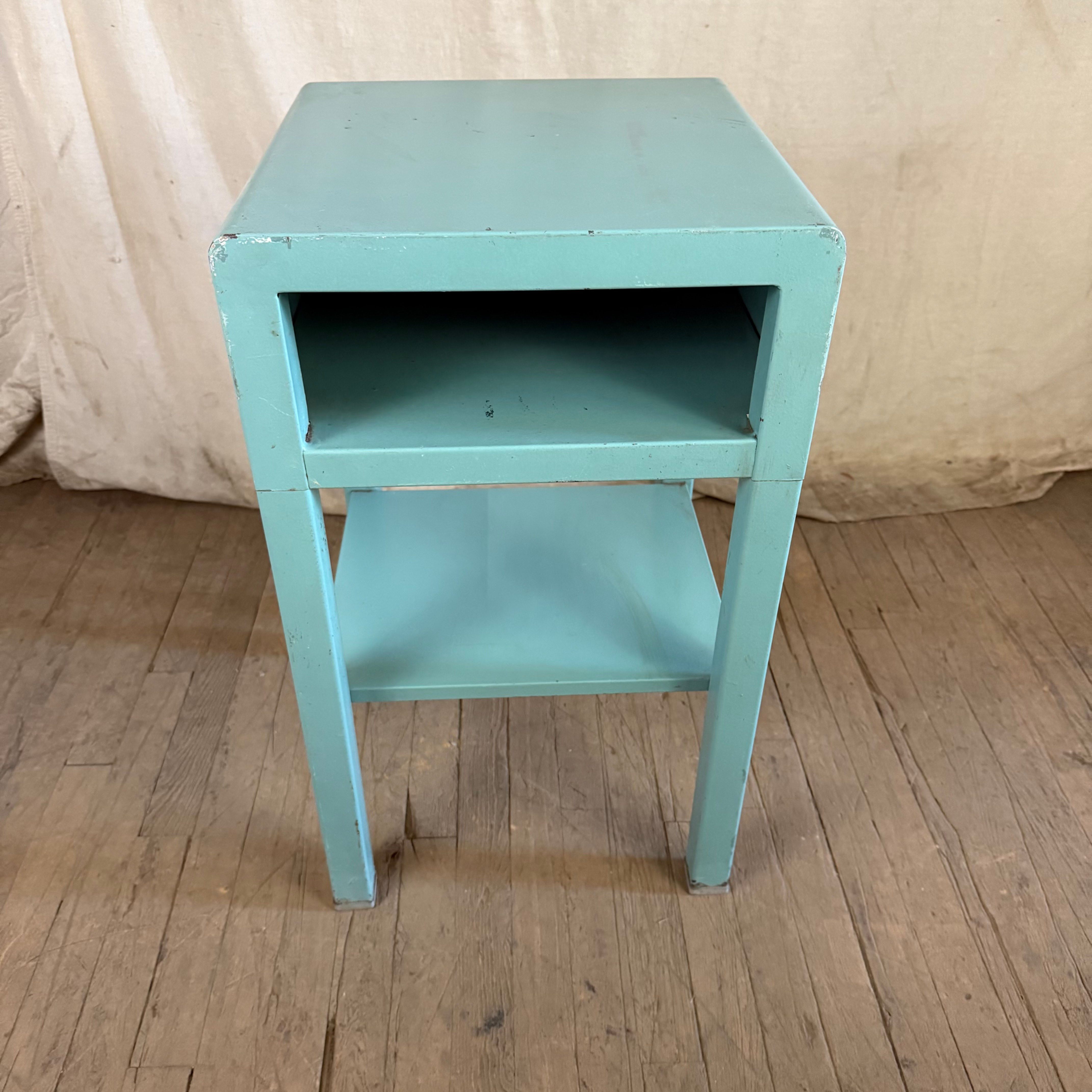 Blue Metal Medical Side Table