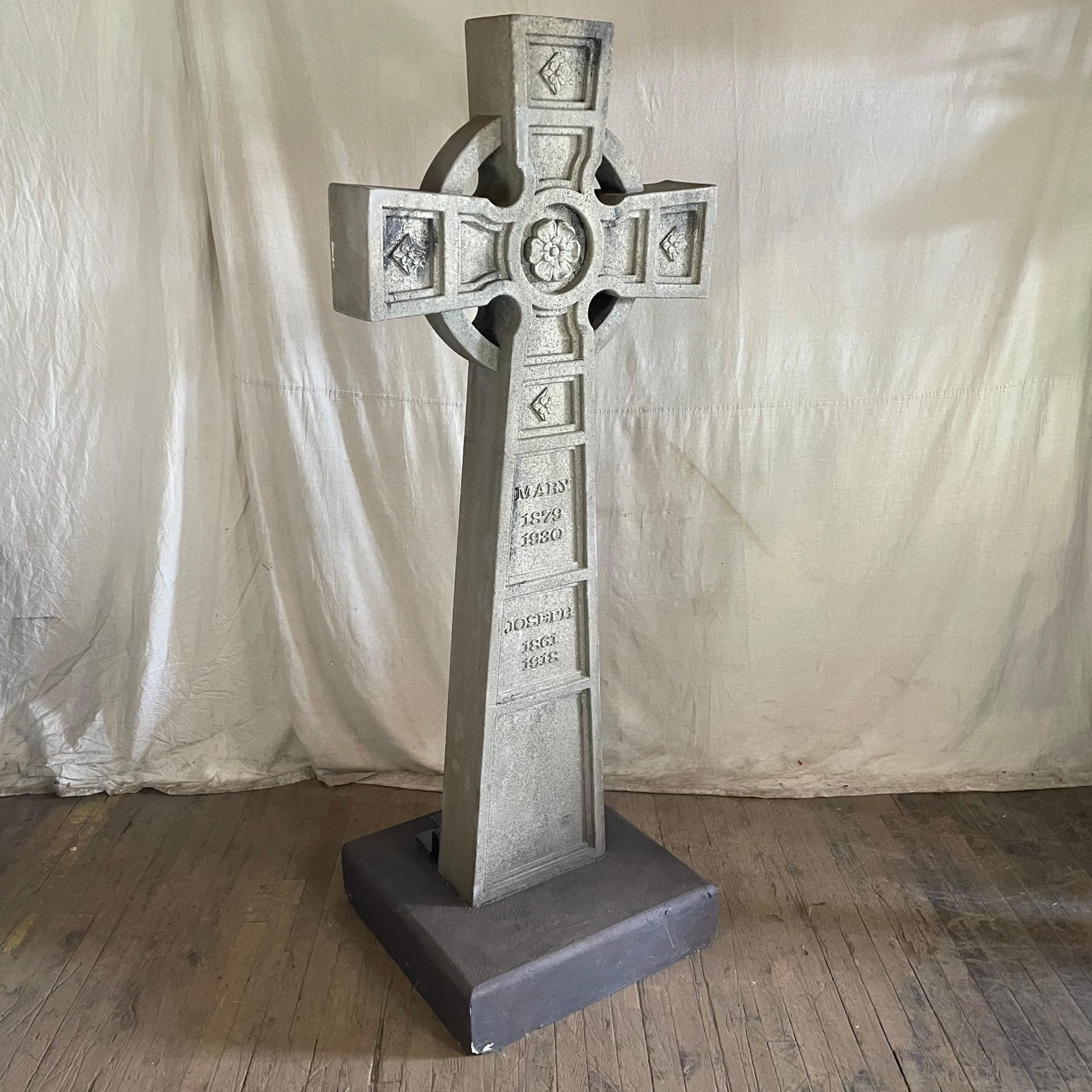 Mary & Joseph Celtic Cross Tombstone