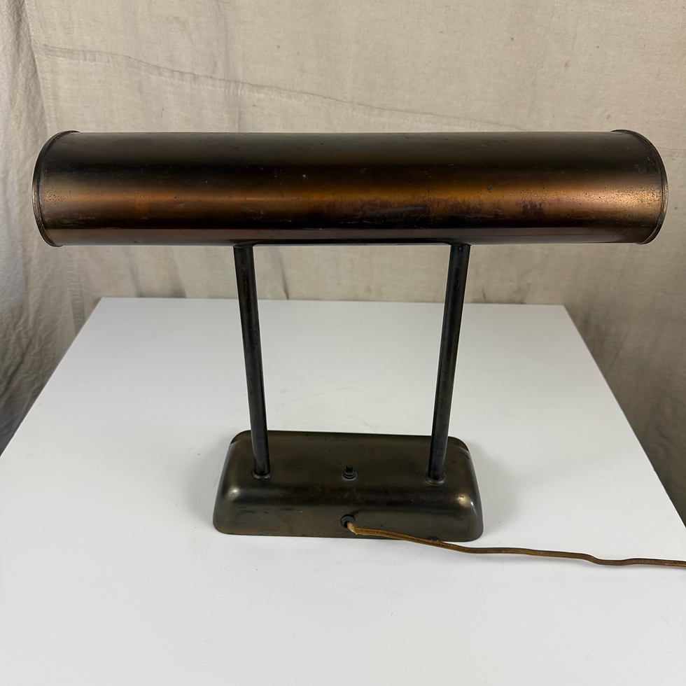 Thumbnail: Patinaed Gold Metal Desk Lamp