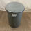 Thumbnail: Grey metal Flip Top Push Foot Trash Can Waste Basket
