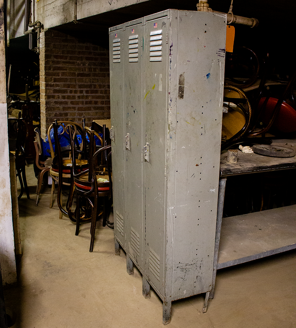 Thumbnail: Grey Bank of Three Lockers